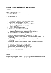Decision Making Style Questionnaire