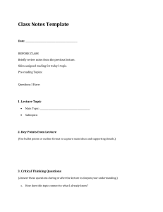 Class Notes Template for Effective Learning