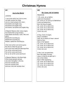 Christmas Hymns: Joy to the World, Oh Come All Ye Faithful