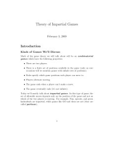 Theory of Impartial Games: Combinatorial Game Theory