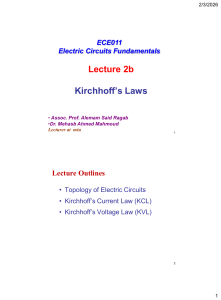 Kirchhoff's Laws Lecture Notes