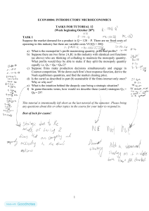 ECON10004 Tutorial 12 Tasks