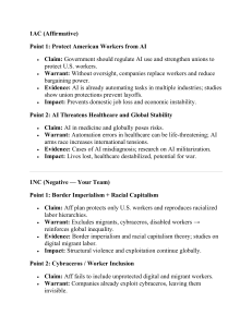 AI Policy Debate Script: Workers, Healthcare, Global Stability