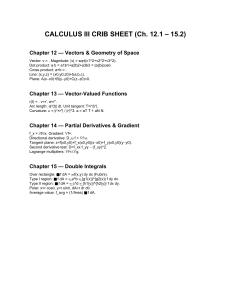 Gu&iacute;a de Estudio C&aacute;lculo III (Cap. 12.1-15.2)