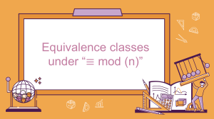 Equivalence Classes in Modular Arithmetic