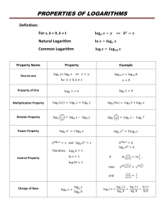 Properties of Logarithms