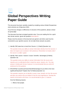 Global Perspectives Writing Paper Guide