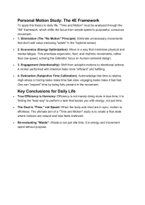Personal Motion Study: The 4E Framework