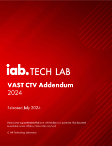 VAST CTV Addendum 2024: Technical Standards for CTV Advertising