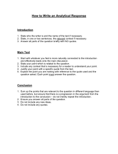 How to Write an Analytical Response Guide
