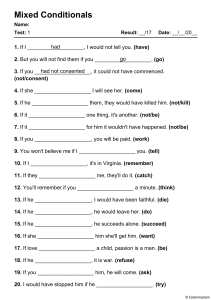 Mixed Conditionals Grammar Test