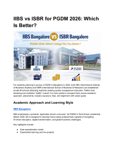 IIBS vs ISBR PGDM 2026: Which is Better?