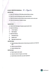 ECV 4416 Irrigation Engineering 1 Exam Questions