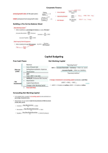 Corporate Finance Lecture Notes: Pro-Forma Balance Sheet & Capital Budgeting