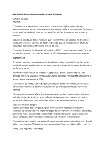45 milh&otilde;es de brasileiros n&atilde;o t&ecirc;m acesso &agrave; internet