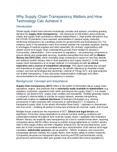 Why Supply Chain Transparency Matters and How Technology Can Achieve It
