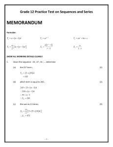 Grade 12 Sequences and Series Practice Test