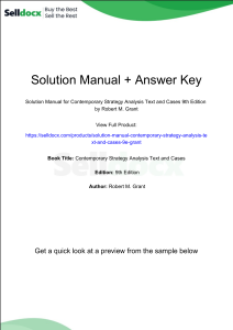 Solution Manual for Contemporary Strategy Analysis 9th Ed
