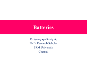 Batteries: Types, Chemistry, and Applications