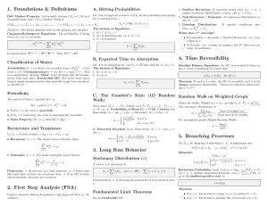 Markov Chains: Foundations, Hitting Probabilities, and Long-Run Behavior