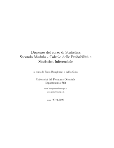 Dispense Statistica: Calcolo Probabilit&agrave; e Inferenza