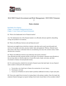 BAC2005 Fintech Investment & Risk Management Week 1 Seminar
