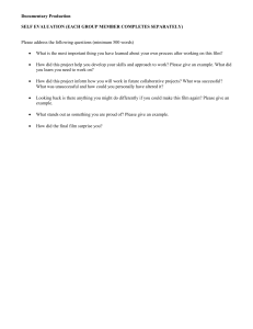 Documentary Production Self-Evaluation Form