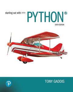 Starting Out with Python 6th Edition Textbook