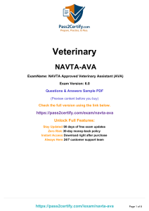 NAVTA AVA Exam Sample Questions & Answers