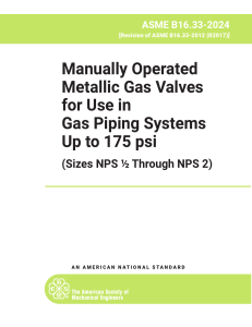 ASME B16.33-2024 Gas Valves Standard