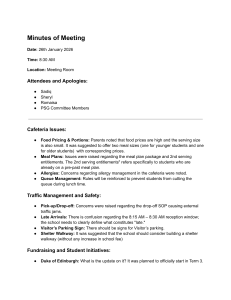 School Meeting Minutes: Cafeteria, Traffic, Fundraising Updates