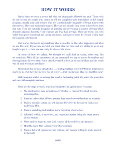 Alcoholics Anonymous 12 Steps Recovery Program