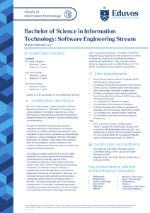 Eduvos BSc IT Software Engineering Course Brochure