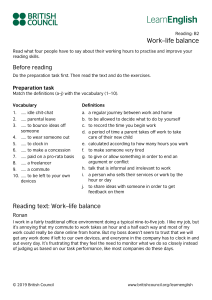 B2 Work-Life Balance Reading Exercise