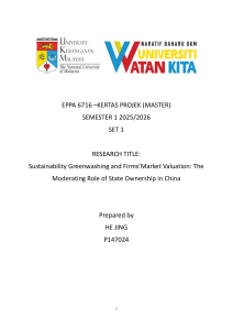 Greenwashing and Firm Valuation in China: State Ownership Moderation