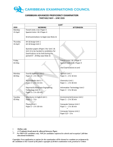 CAPE 2026 Timetable: May-June Exam Schedule