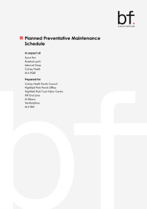 Planned Preventative Maintenance Schedule for Scout Hut