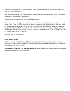 Periodic Table and Chemical Laws Overview