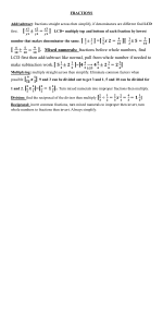 Fractions Math Notes: Add, Subtract, Multiply, Divide