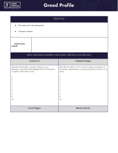 Greed Profile Worksheet by Jared Tendler