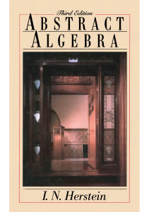 Abstract Algebra Third Edition by I.N. Herstein Textbook