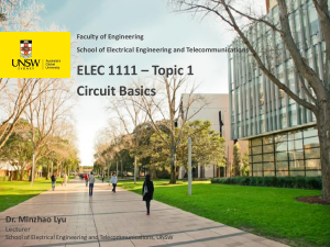 ELEC 1111 Topic 1: Circuit Basics Lecture Notes