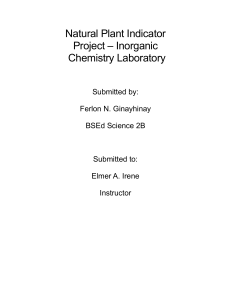 Red Onion as a Natural pH Indicator Lab Report