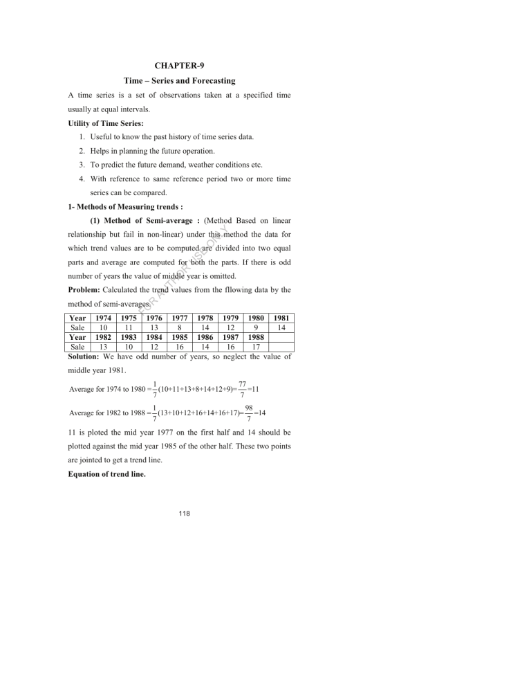 Time Series and Forecasting Chapter