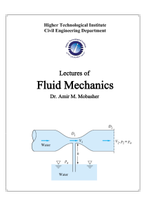Fluid Mechanics Lecture Notes by Dr. Amir Mobasher