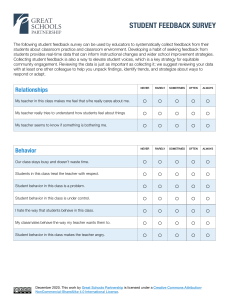 Student Feedback Survey for Classroom Improvement