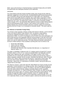 US-Australia Foreign Policy: Opportunities and Challenges
