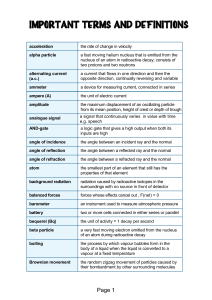 Physics Terms and Definitions Glossary