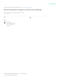 Revenue Estimation for Logistics Customer Service Offerings