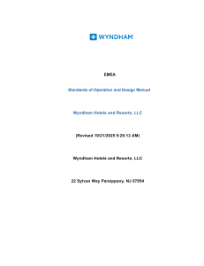 Wyndham EMEA Standards of Operation and Design Manual